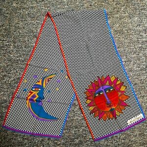 Laurel Burch "Sun & Moon" Checkered Silk Oblong Scarf